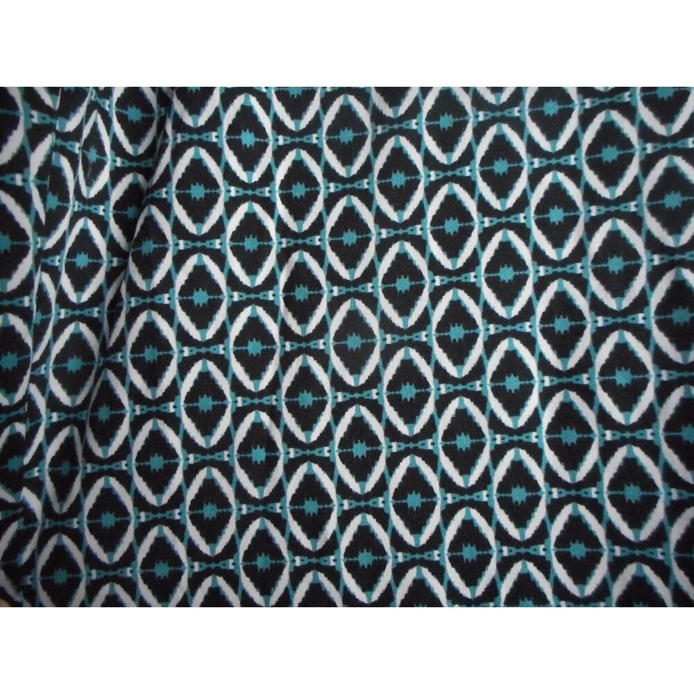 Emaline woman Black Blue abstract Sz 1X cropped pant elastic Waist - Picture 2 of 4